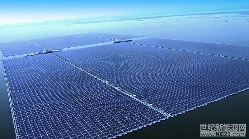 采煤沉陷区上建起的水上太阳能光伏发电站