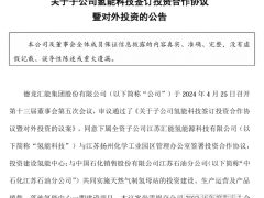 总投资3亿！德龙汇能拟投建氢能中心项目