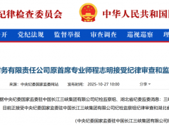 三峡旗下公司原董事长被查！