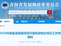 青海启动2026年增量竞价：风电0.205~0.24元/度、电量10.44亿度，执行12年