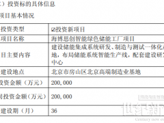 投资20亿！巨头再建储能工厂