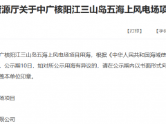 中广核500MW海上风电项目用海前公示
