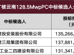 1.05元/瓦！中广核云南128.5MWp光伏项目PC中标候选人公示