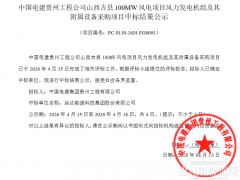 运达中标100MW风电项目