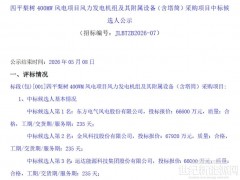 东方电气预中标400MW风机采购