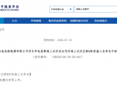 河北华电昌黎海上光伏试点项目海上光伏区新B标段施工总承包中标结果公示
