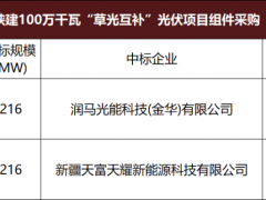 0.716元/W !新疆1GW组件采购(一期)中标结果公示