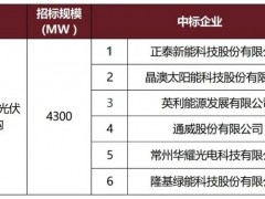 最低价0.685元/W，中核4.3GW组件集采，晶澳、通威、隆基等入围