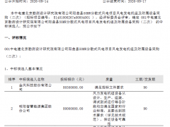 金风科技预中标!中电建8030万元风机订单
