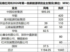 宏桥、华能、淮河能源等领衔!云南红河州2.23GW风光项目优选公示